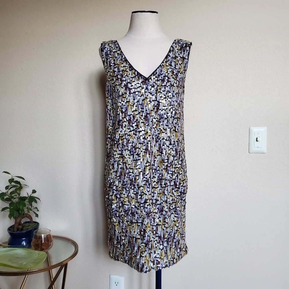 Vince Camuto Multicolor Sequin Dress Sz 4